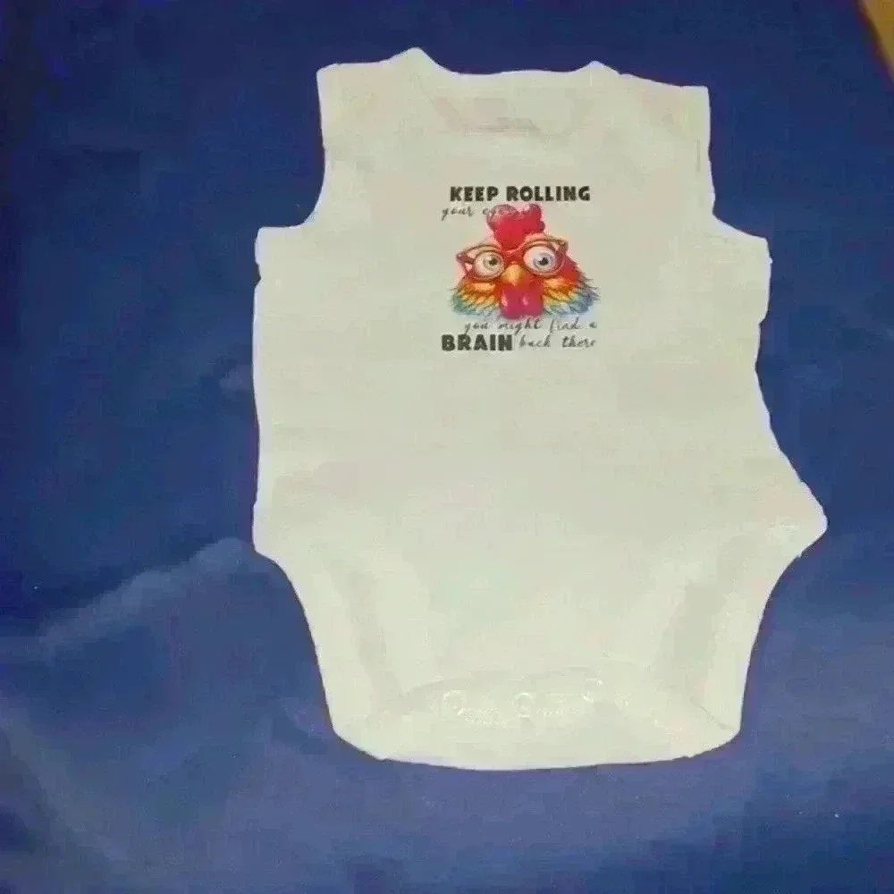 NWOT - Handmade White New Born Bodysuit - Keep Rolling Your Eyes You Might Find - Picture 2 of 5